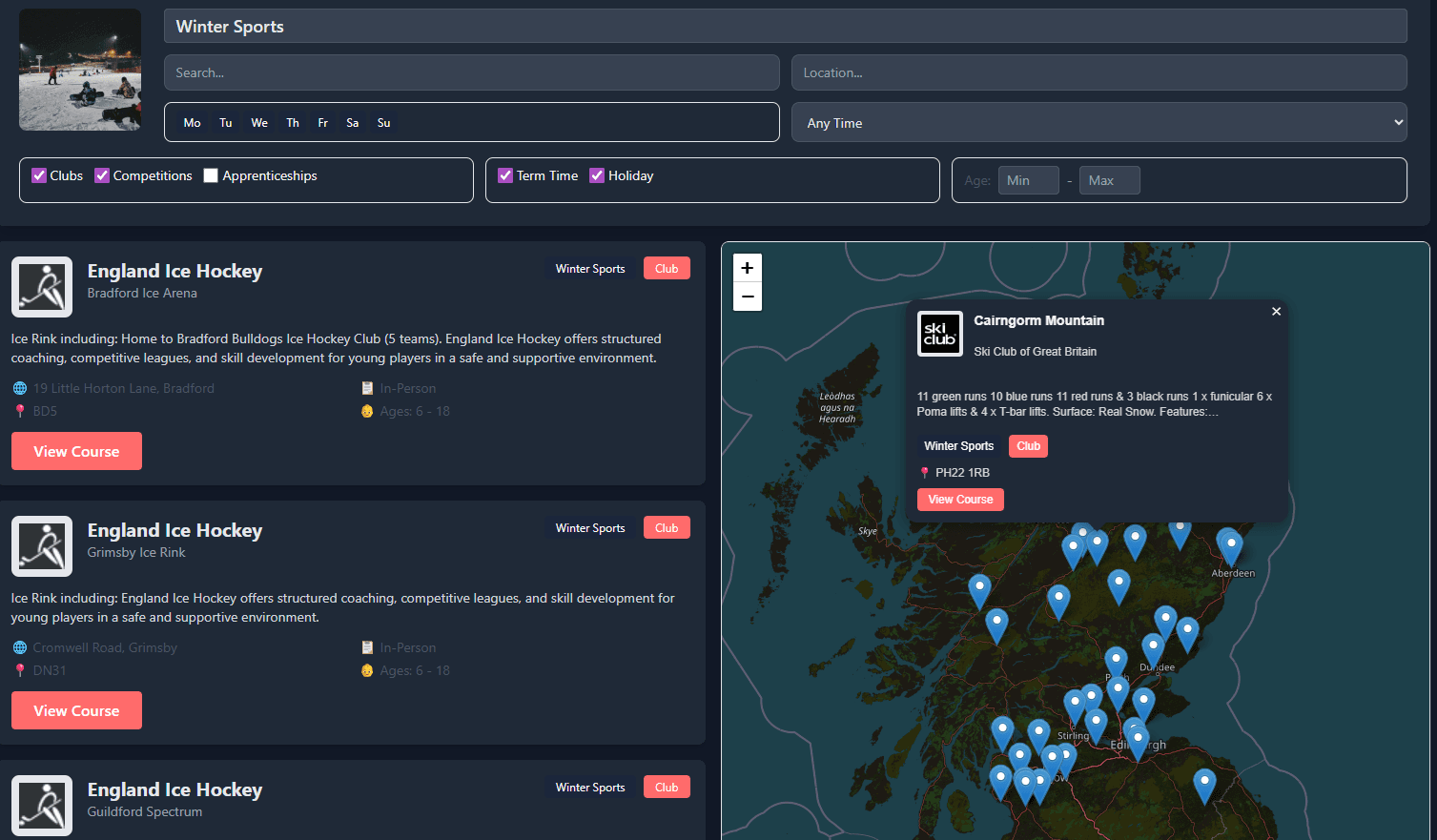 Rocket Kids Winter Sports Section